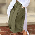 Women's Solid Color Cotton Wide Leg Cropped Pant - Courbe et Compagnie