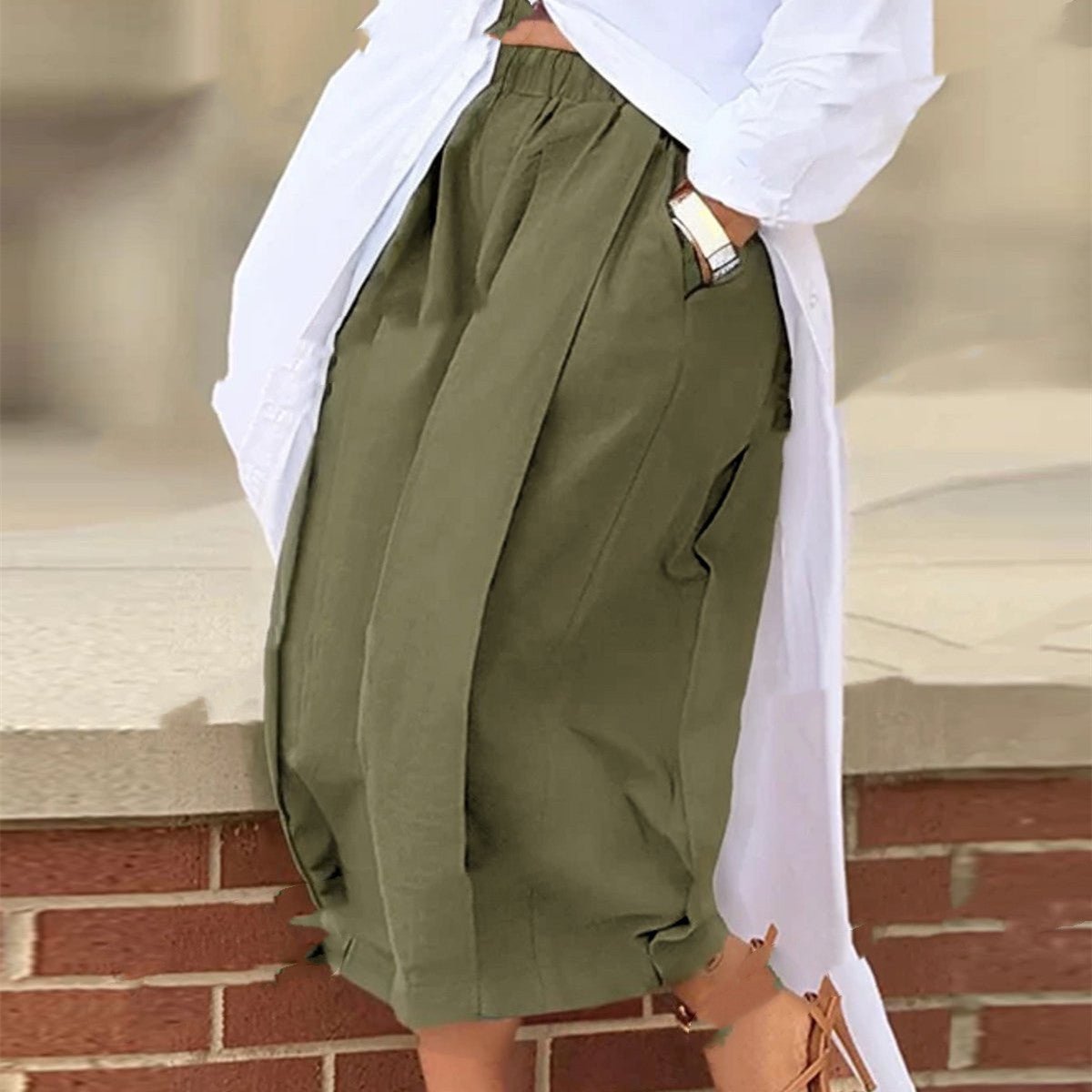 Women's Solid Color Cotton Wide Leg Cropped Pant - Courbe et Compagnie
