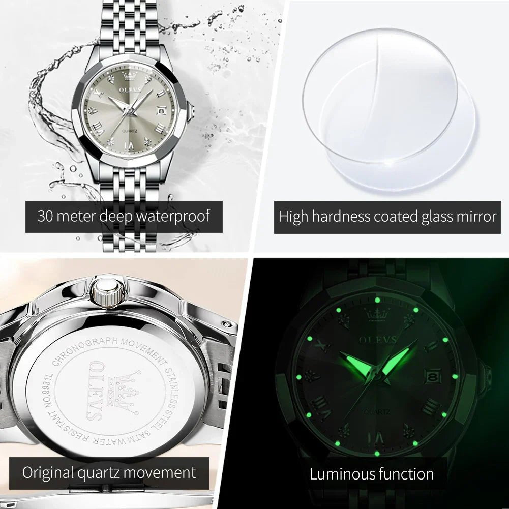 Women's Stainless Steel Quartz Watch — Silver Grey - Courbe et Compagnie