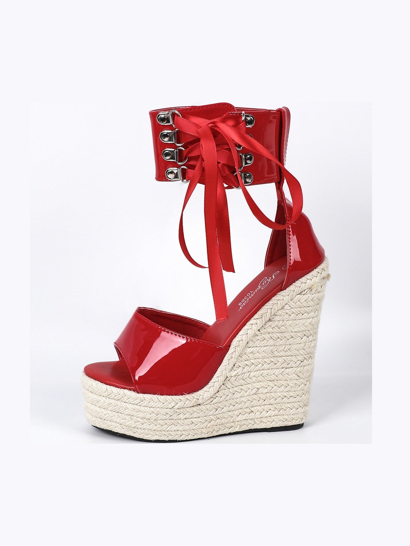 Women's Straw Wedge Platform Sandals - Courbe et Compagnie