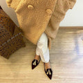 Women's Suede Pointed Toe Tassel Flats – Shallow Mouth Low Heel Casual Shoes - Courbe et Compagnie