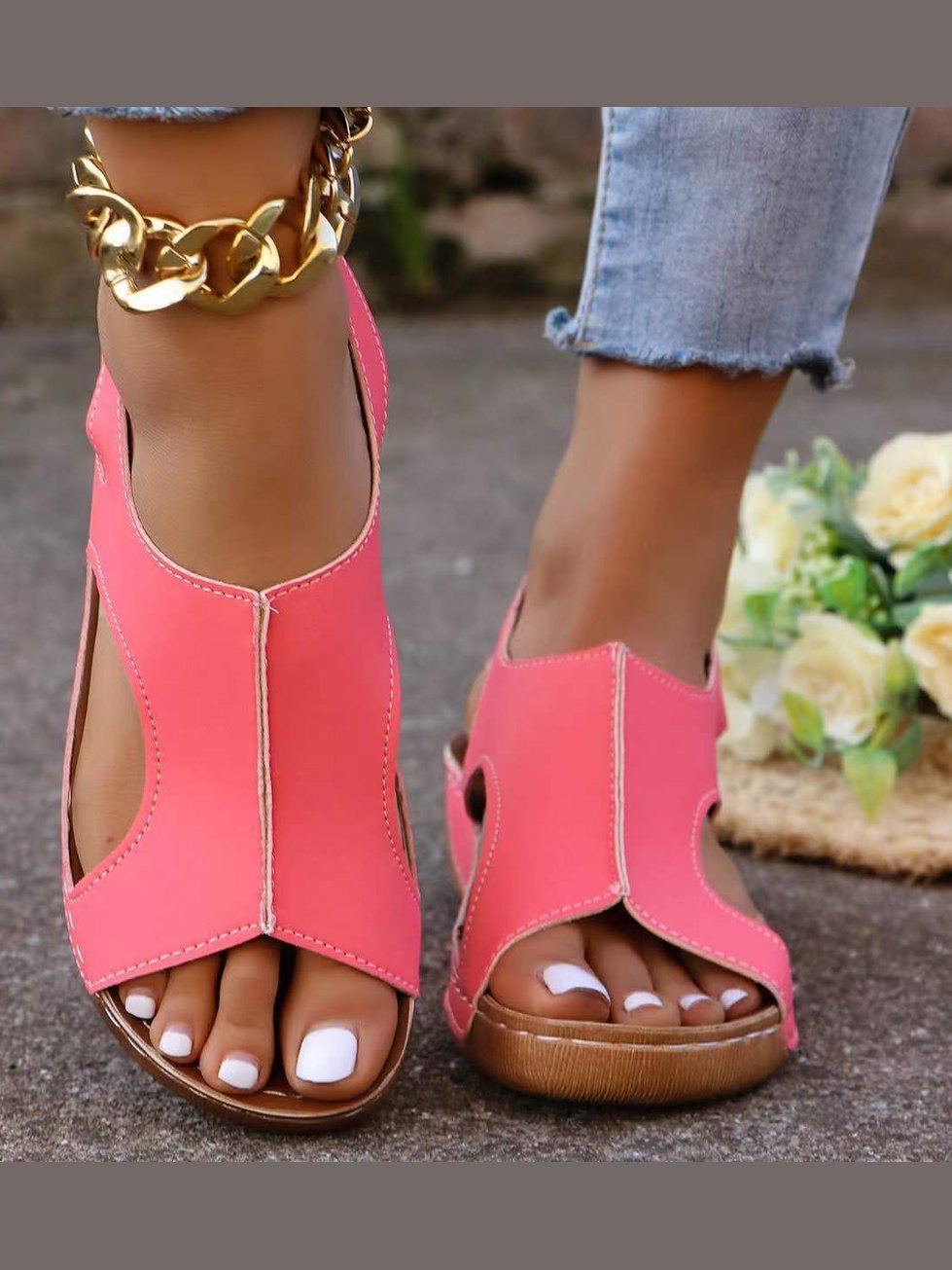 Women’s Summer Wedges – Elastic-Band Fish-Mouth Casual Sandals - Courbe et Compagnie