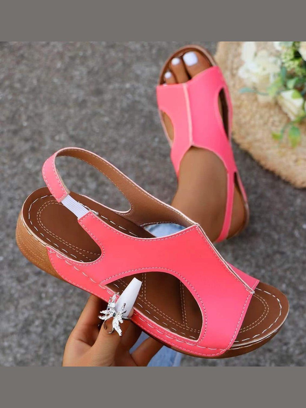 Women’s Summer Wedges – Elastic-Band Fish-Mouth Casual Sandals - Courbe et Compagnie