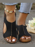 Women’s Summer Wedges – Elastic-Band Fish-Mouth Casual Sandals - Courbe et Compagnie