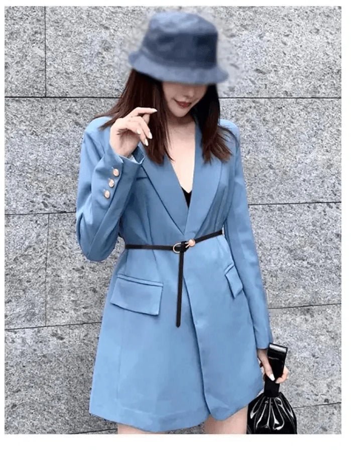 Women's Thin Golden Buckle PU Leather Waist Belt - Courbe et Compagnie