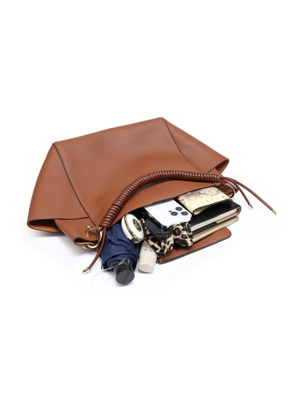 Women's Tote Bag Soft Hobo Bag With Unique Braided Woven Handle, Elegant Shoulder Purse With Matching Wallet Leather Purse Ladies Top-handle Shoulder Bags for Work, Casual, Travel - Courbe et Compagnie
