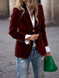 Women's Velvet Suit Jacket - Slim Fit - Multiple Colors - Four Season - Courbe et Compagnie