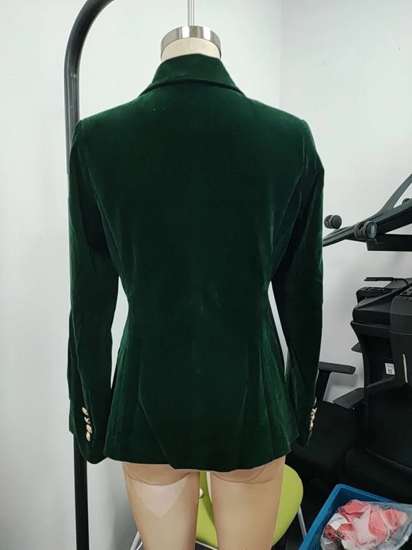 Women's Velvet Suit Jacket - Slim Fit - Multiple Colors - Four Season - Courbe et Compagnie
