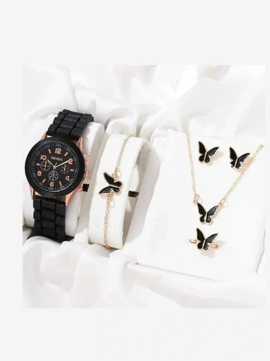 Women's Watch & Jewelry Set — Watch, Ring, Necklace, Earrings & Bracelet - Courbe et Compagnie