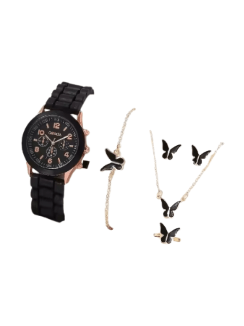 Women's Watch & Jewelry Set — Watch, Ring, Necklace, Earrings & Bracelet - Courbe et Compagnie