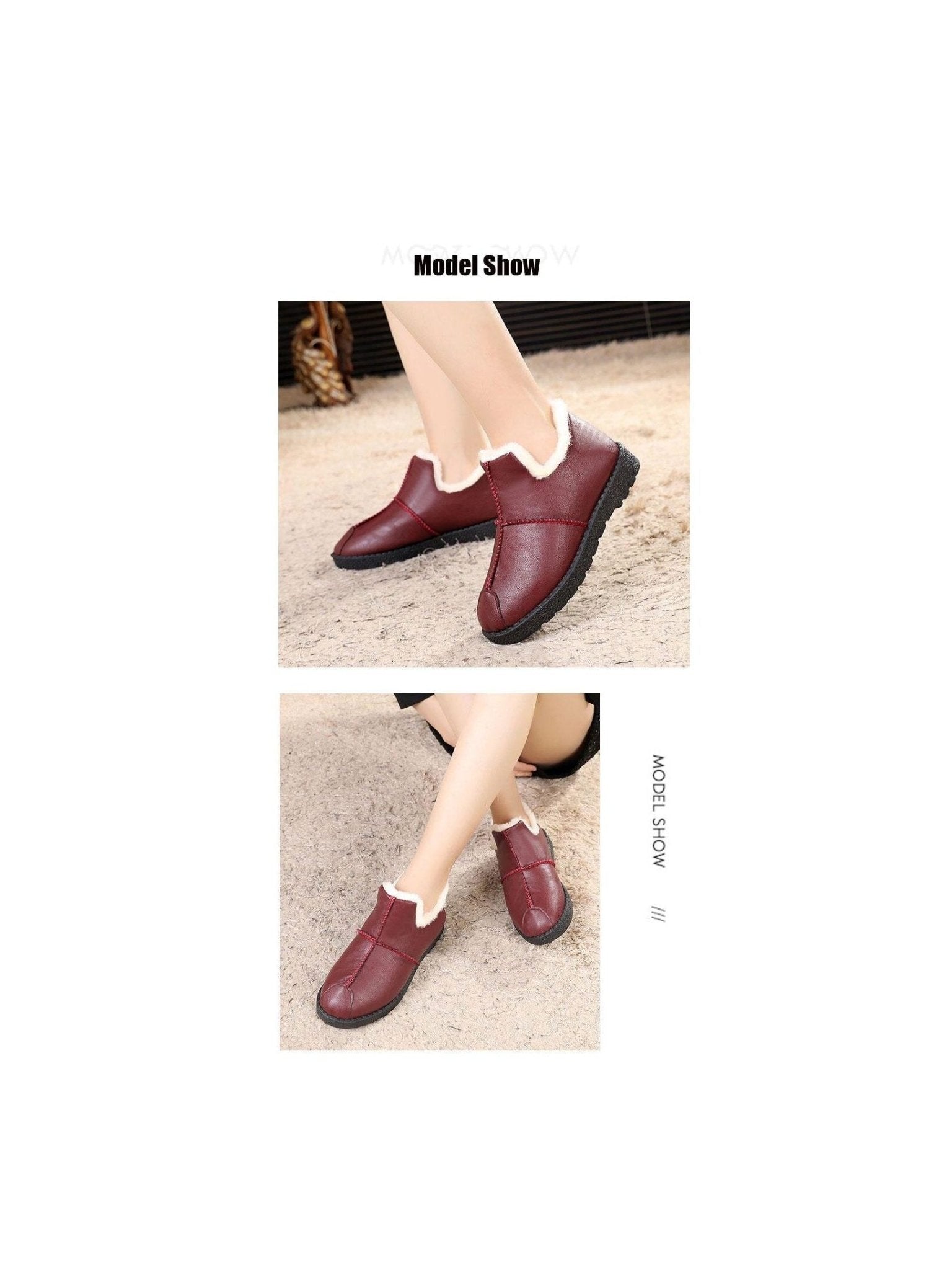 Women's Waterproof Fur-Lined Winter Booties - Courbe et Compagnie