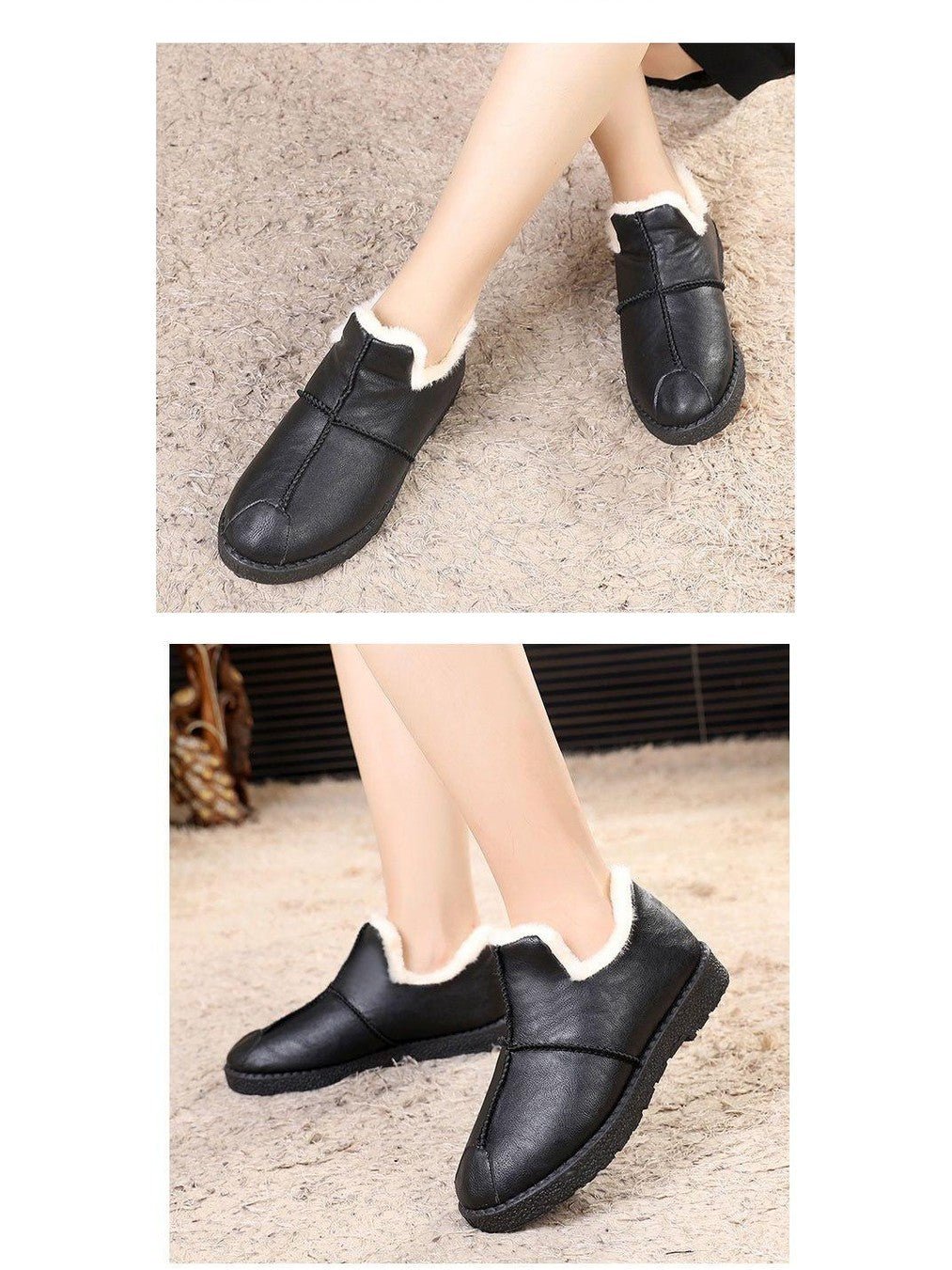 Women's Waterproof Fur-Lined Winter Booties - Courbe et Compagnie
