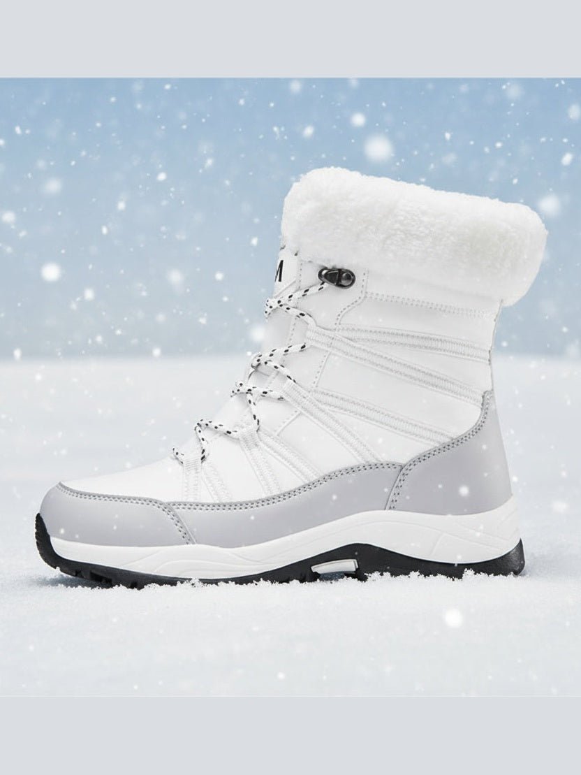 Women’s Winter Fleece-Lined Thicker Non-Slip Cotton-Padded Outdoor Mid-Boots - Courbe et Compagnie