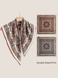 Wool Silk Printed Neck Square Scarf - Courbe et Compagnie