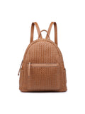 Woven backpack purse for women beige 2068 BE - Courbe et Compagnie