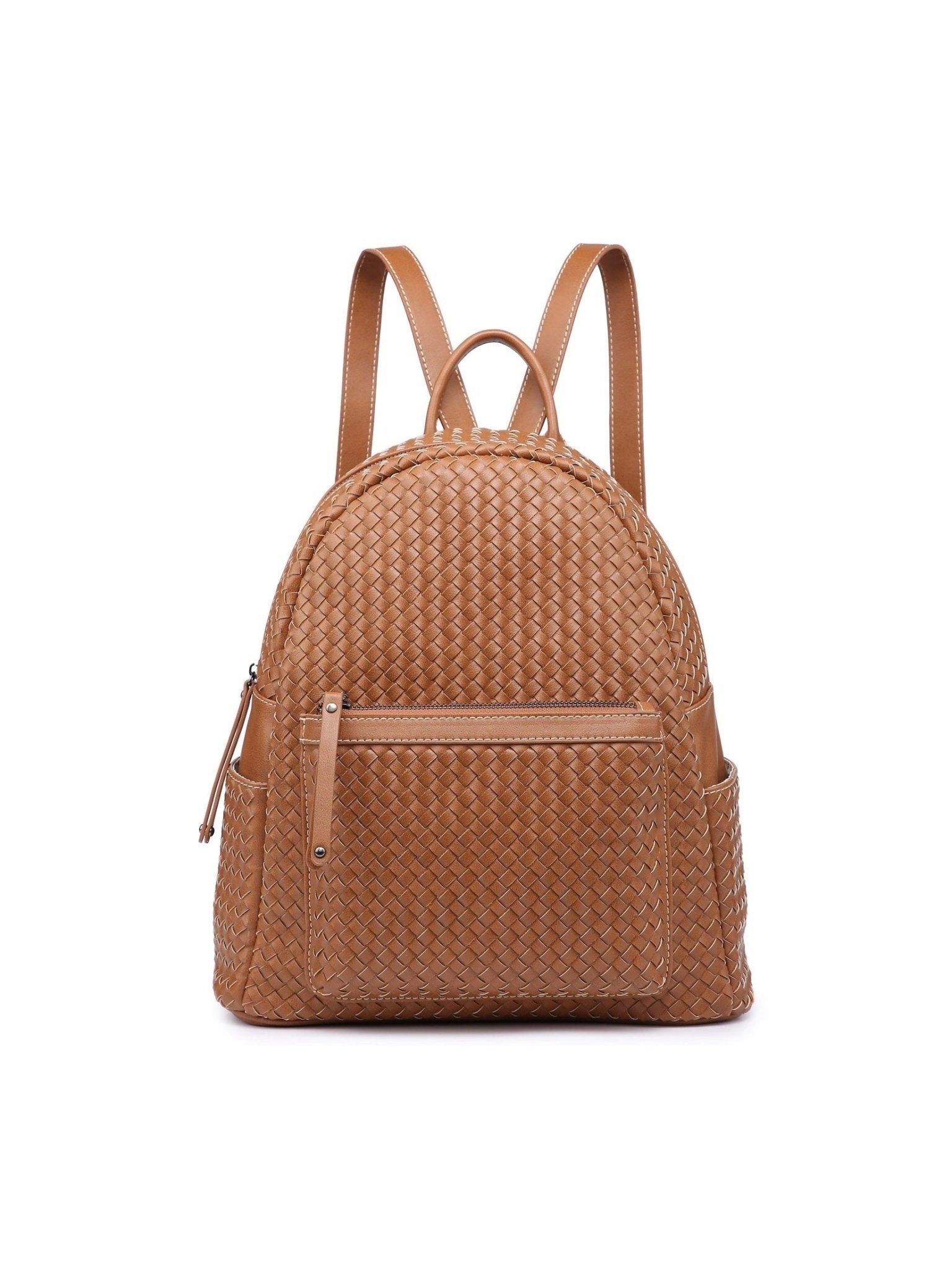 Woven backpack purse for women beige 2068 BE - Courbe et Compagnie