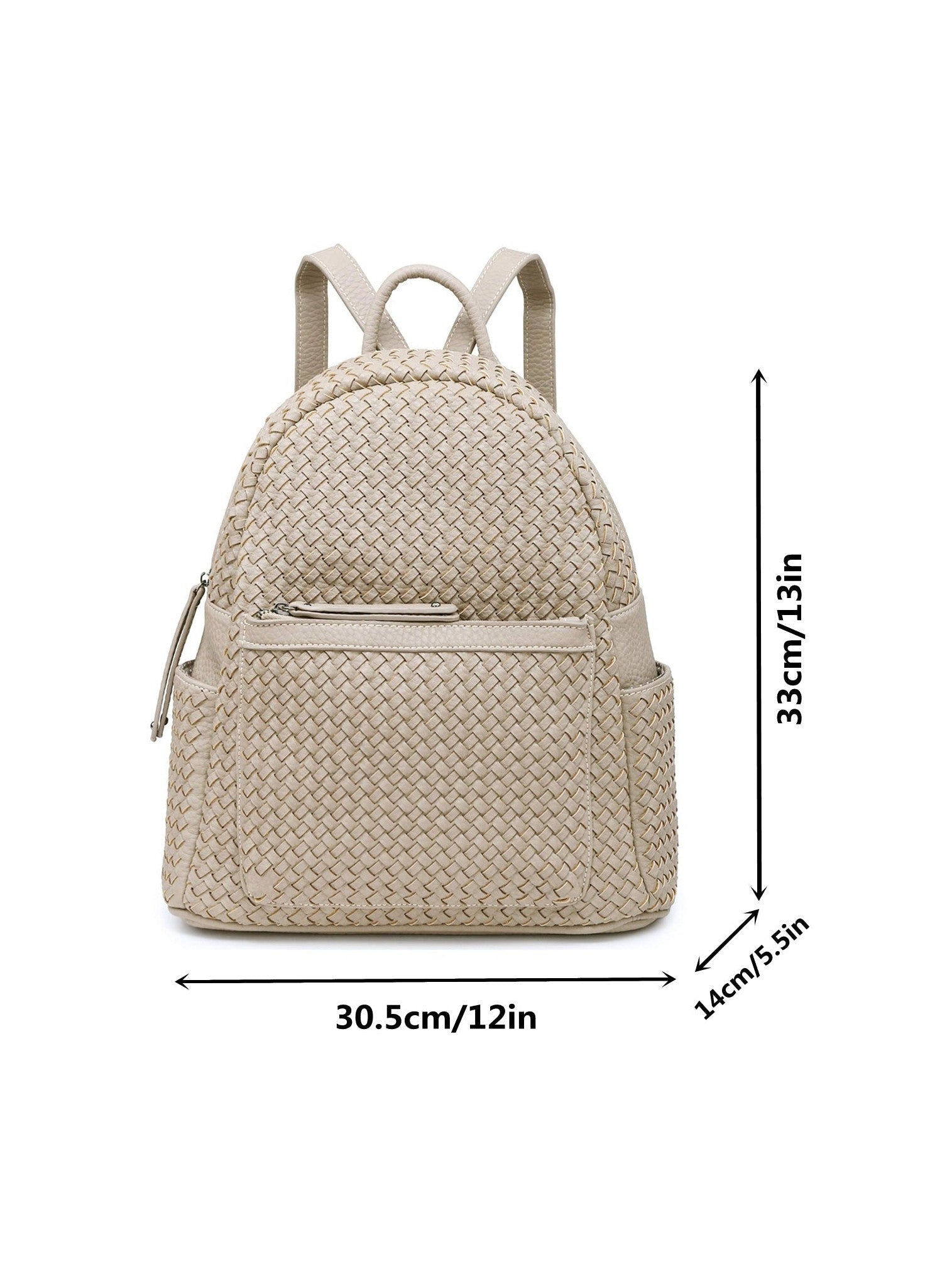 Woven backpack purse for women beige 2068 BE - Courbe et Compagnie