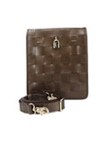 Woven Leather Chocolate Crossbody Bag - Courbe et Compagnie