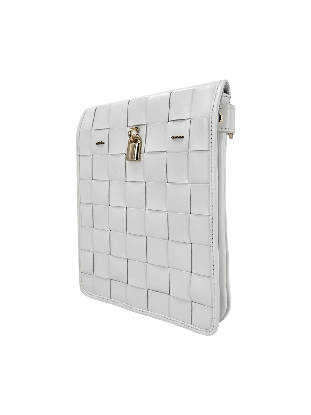 Woven Leather White Crossbody Bag - Courbe et Compagnie