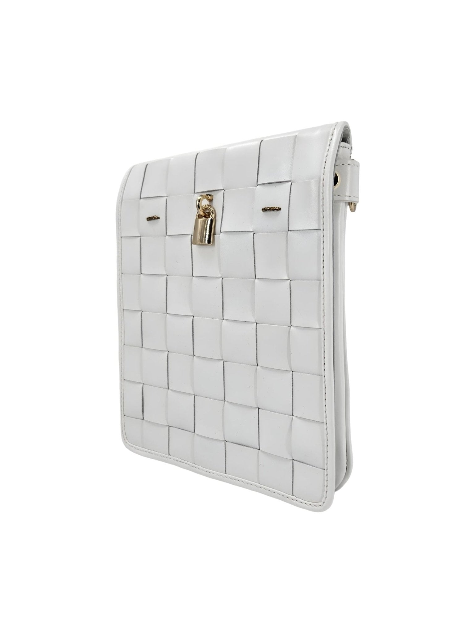 Woven Leather White Crossbody Bag - Courbe et Compagnie