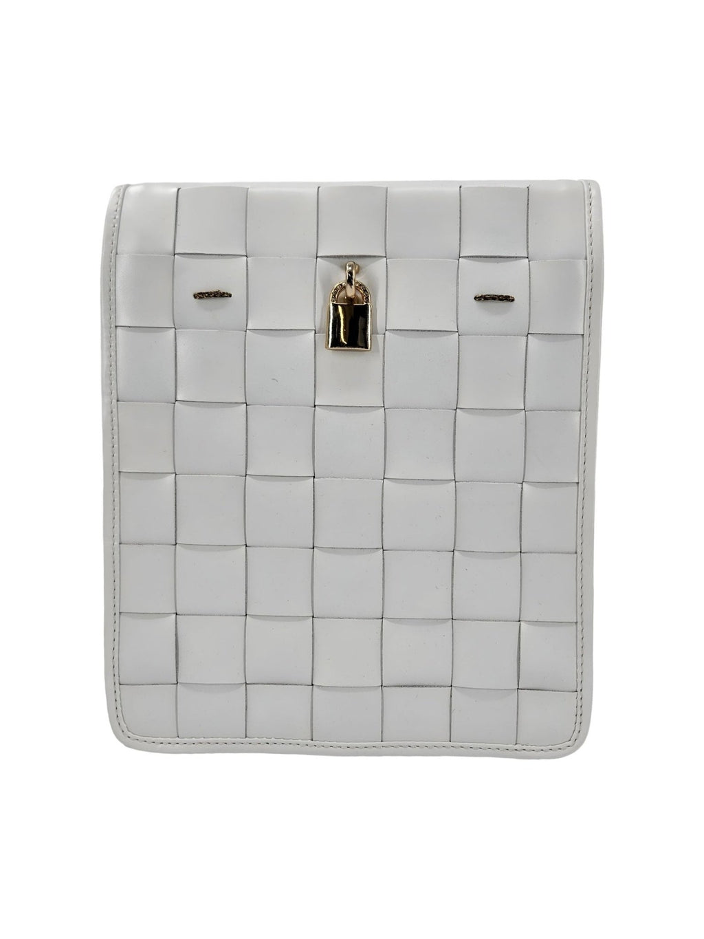 Woven Leather White Crossbody Bag - Courbe et Compagnie