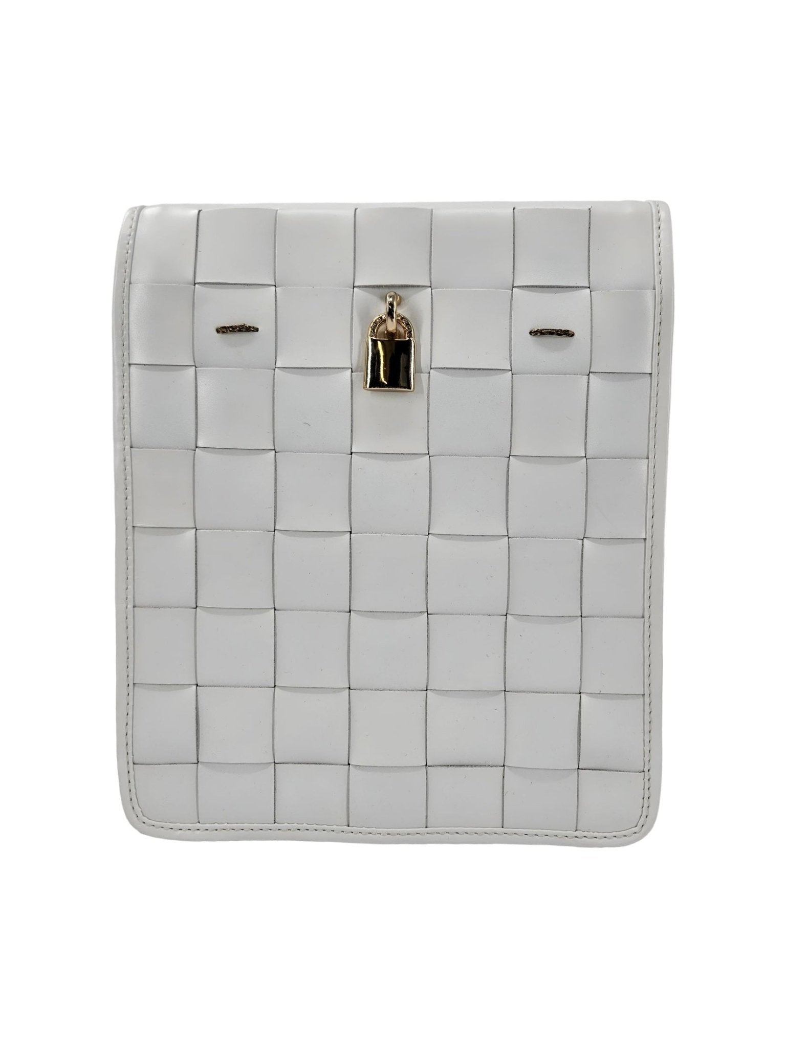 Woven Leather White Crossbody Bag - Courbe et Compagnie