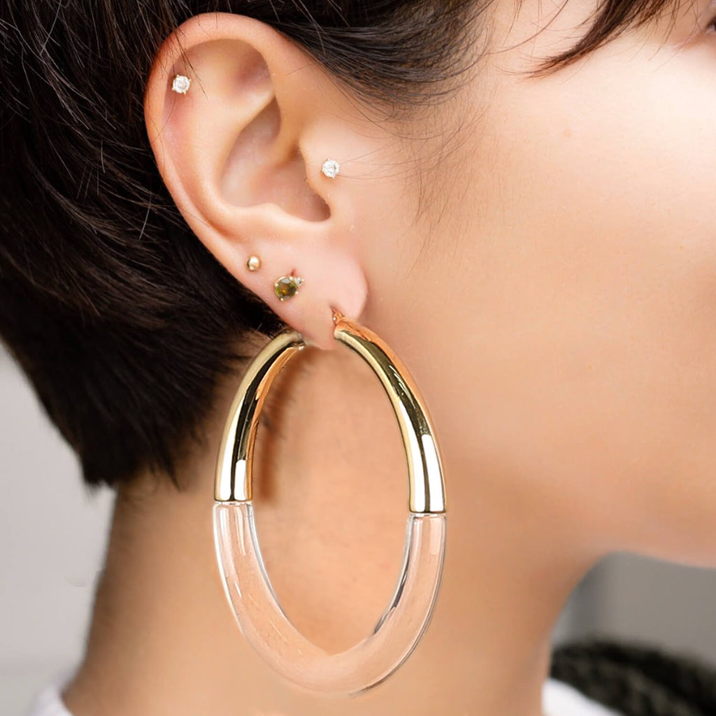 XL Clear Chunky Graduated Hoop Earrings - Courbe et Compagnie