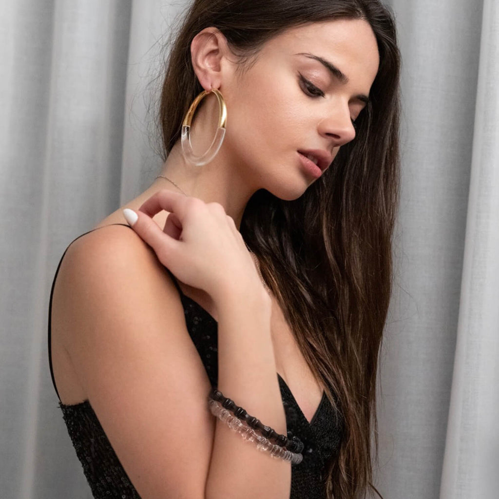 XL Clear Chunky Graduated Hoop Earrings - Courbe et Compagnie