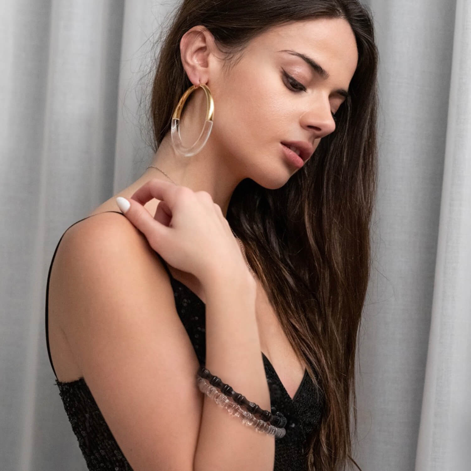 XL Clear Chunky Graduated Hoop Earrings - Courbe et Compagnie