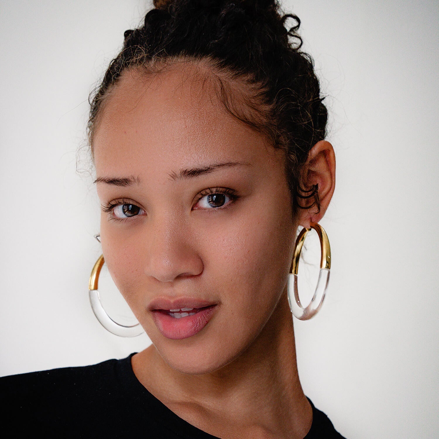 XL Clear Chunky Graduated Hoop Earrings - Courbe et Compagnie