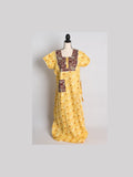 Yellow Pure Cotton Women Indian Nighty - Courbe et Compagnie